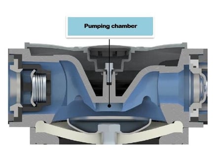 COMPONENTS OF A DIAPHRAGM PUMP _Pumping chamber